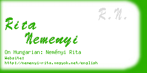 rita nemenyi business card
